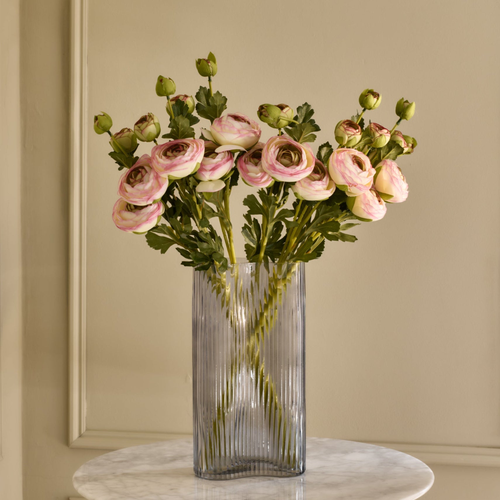 Ranunculus - Faux Flower Stems - Blush, Cream, White, Yellow, Green