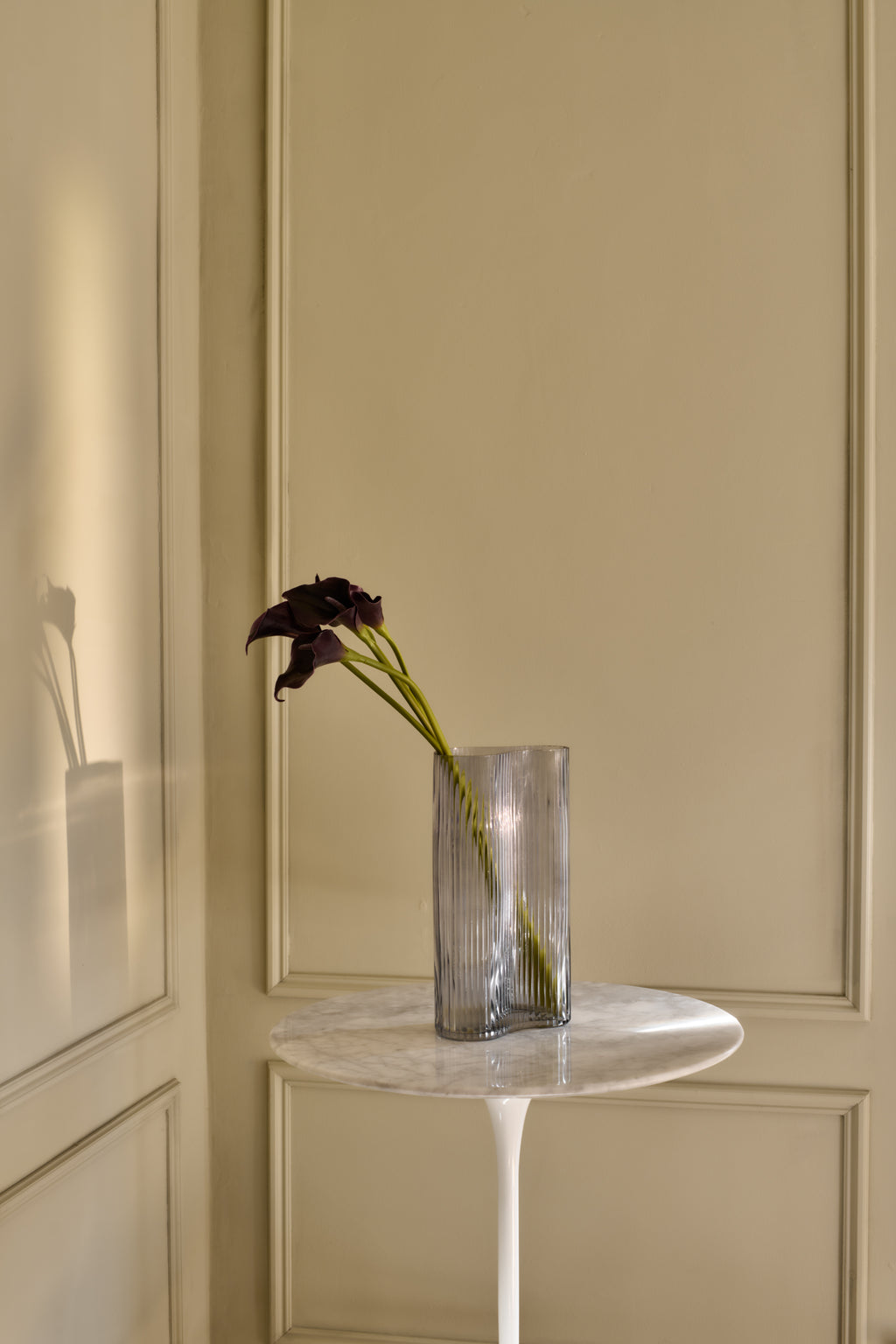 Calla Lilies - Faux Flower Stems - Dark Purple, White & Pink