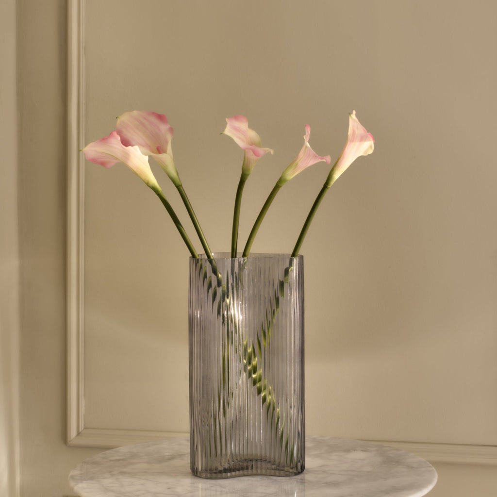 Calla Lilies - Faux Flower Stems - Dark Purple, White & Pink