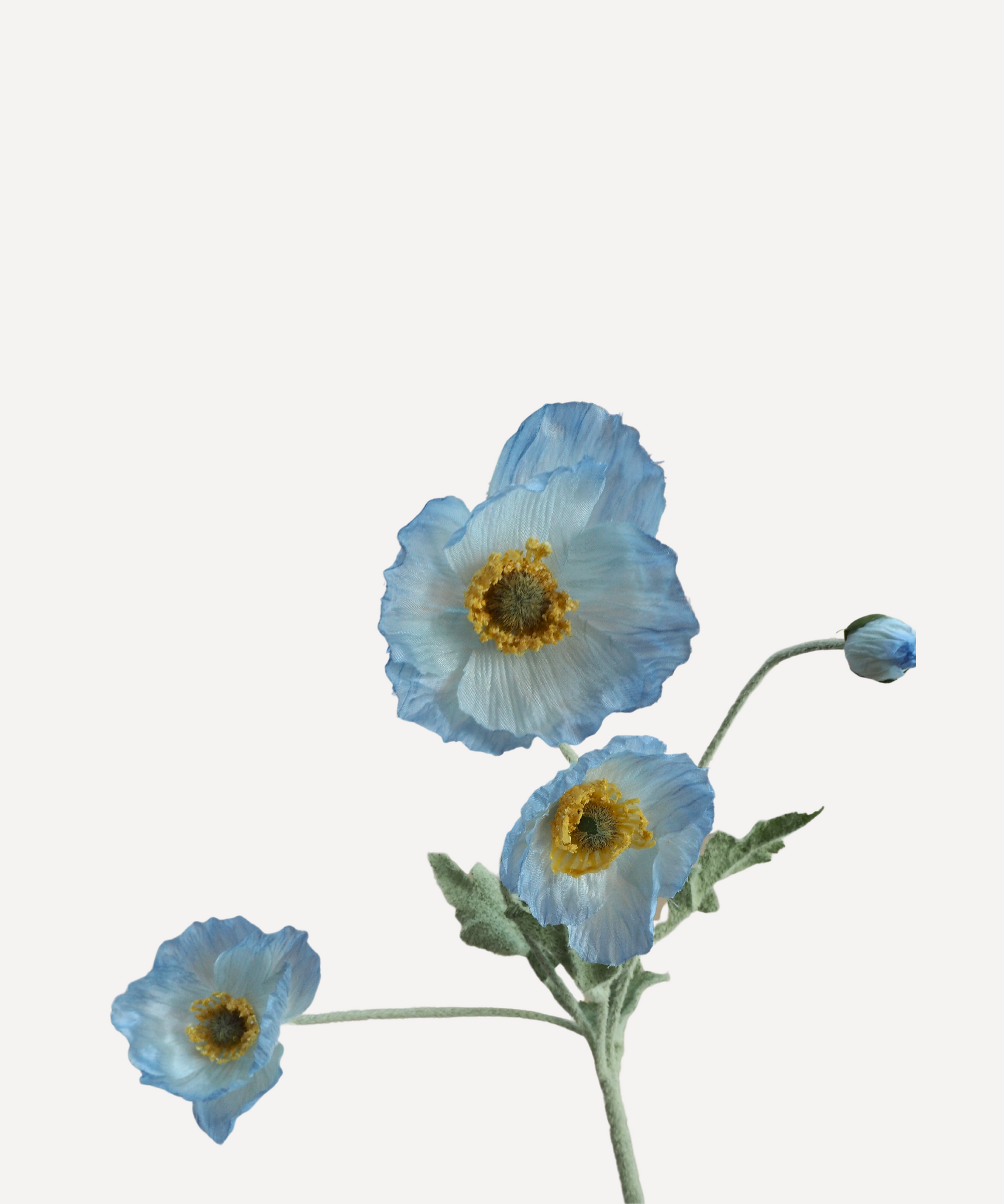 Poppies - Faux Flower Stems - Cherry Cream, Purple, Yellow, Blue, Peach, Peach Coral, Red, Coral, Lavender, Lilac