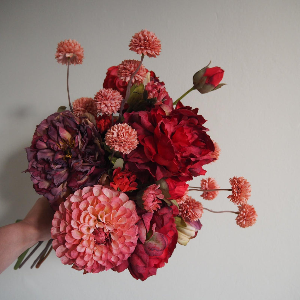 Megan - Faux Flower Arrangement - Reds