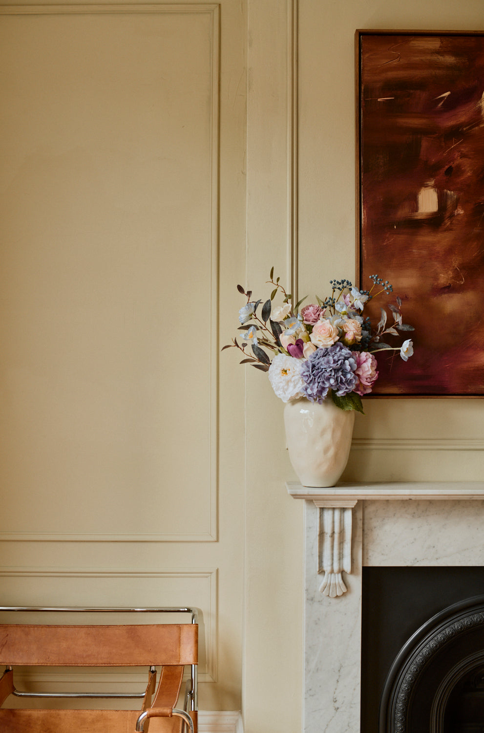 Belle - Faux Flower Arrangement - Purples, Whites & Greens