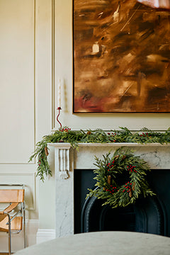 Conifer Cypress - Faux Christmas Wreath with Red Berries