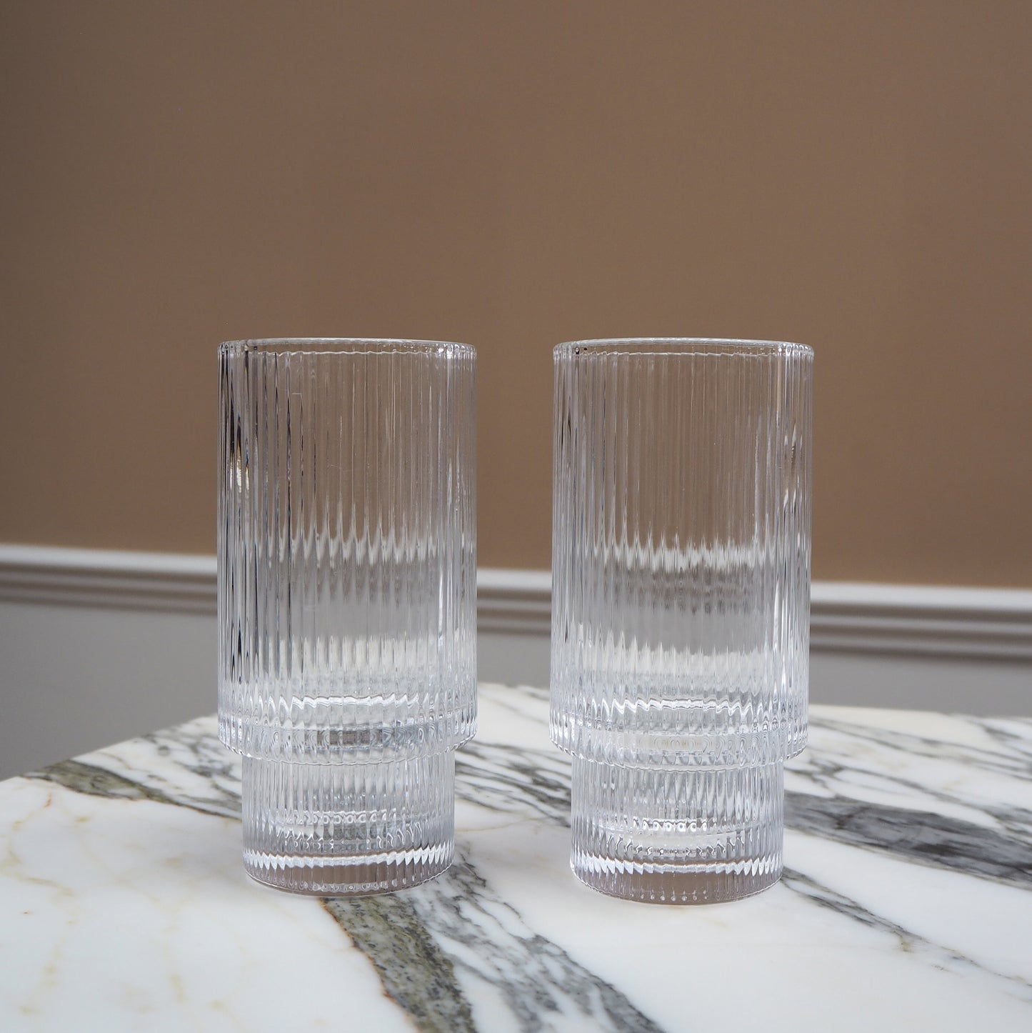 Reeded Hi Ball Glass - Set of 2